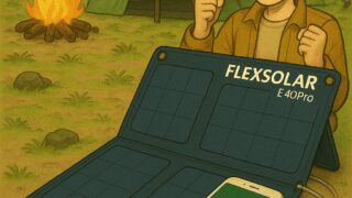 【防災の切り札】MacBookも充電OK！折り畳みソーラーの「FlexSolar 40W」で電源切れの不安にサヨナラ