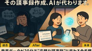 【2025年最新】1時間の会議が30分に!ChatGPTを使った議事録作成の時短術|コピペOKの魔法のプロンプト付