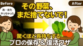【野菜が2倍長持ち】もう捨てない！食材ロスと食費を劇的に減らす保存術