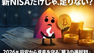 【2026年予測】新NISAだけでは資産が溶ける？円安対策に「守りのビットコイン」を持つべき理由と、月1万円からの積立ロードマップ