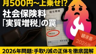 【2026年問題】社会保険料が月500円〜上乗せ？実質増税の正体と手取りが減る「支援金」の罠を徹底図解