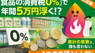 【2026年】食料品消費税ゼロで年間5万円浮く？家計の恩恵と「安くならない」4つの落とし穴