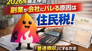 【2026年確定申告】副業が会社にバレる原因は住民税｜普通徴収（自分で納付）にする手順【e-Tax/第二表】