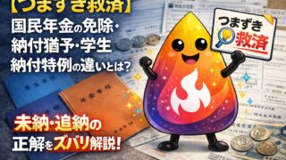 【つまずき救済】国民年金の免除・納付猶予・学生納付特例の違いとは？未納との違い・追納するべきかを解説