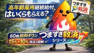 【つまずき救済】高年齢雇用継続給付はいくらもらえる？60歳以降の給料ダウン・対象者・15％→10％改正を解説