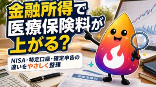 【つまずき救済】金融所得で医療保険料は上がる？NISA・特定口座・確定申告で損しない判断法