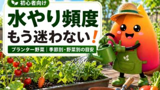 【初心者向け】プランター野菜の水やり頻度は？季節別・野菜別の目安と枯らさないコツ