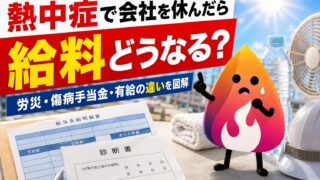 【2026年夏】熱中症で会社を休んだら給料はどうなる？労災・傷病手当金・有給の違いを解説