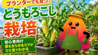 とうもろこしのプランター栽培｜初心者でも実を太らせる育て方・人工授粉・収穫のコツ
