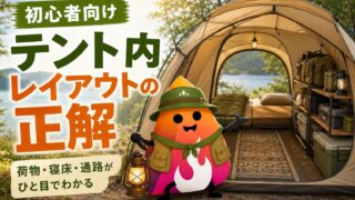 キャンプ初心者のテント内レイアウト完全ガイド｜荷物の置き方・寝る位置・雨の日対策