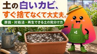 家庭菜園の土に白いカビが生えたら？原因・対処法・捨てる判断を初心者向けに解説