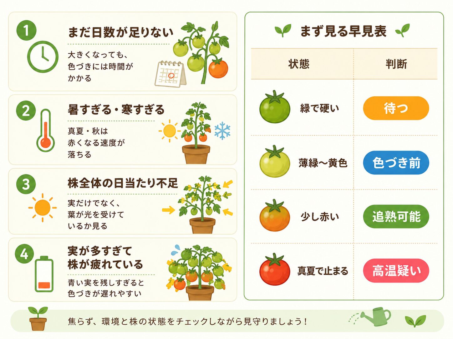 ミニトマトが赤くならない原因を初心者向けに順番で確認する図解