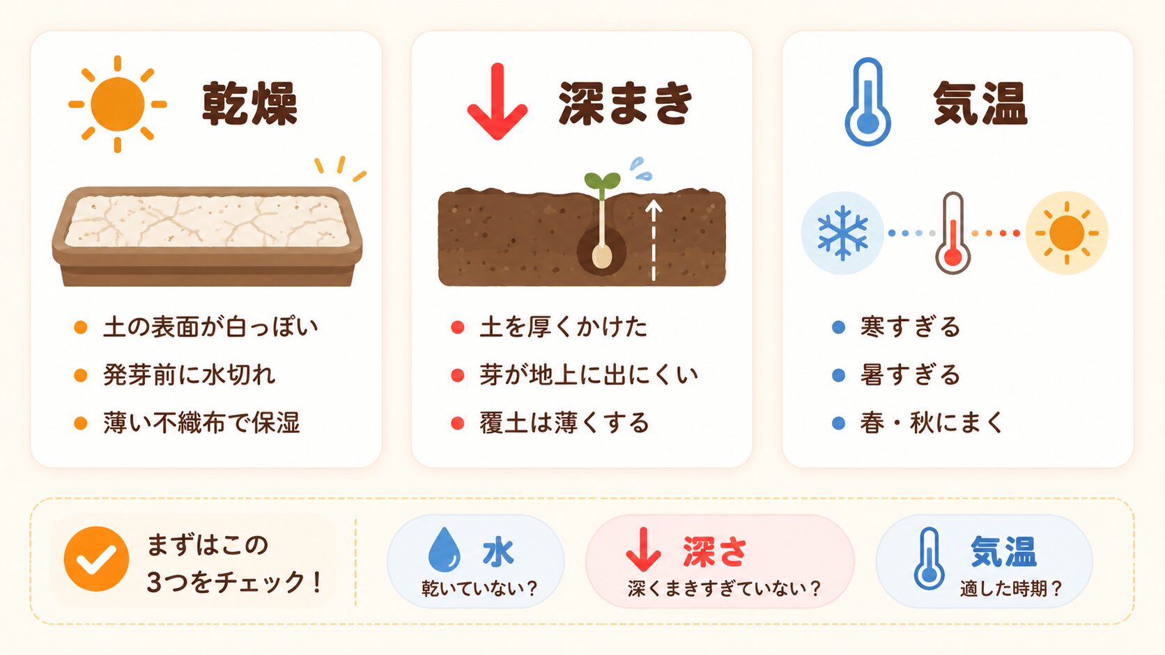 にんじんが発芽しない主な原因と対策