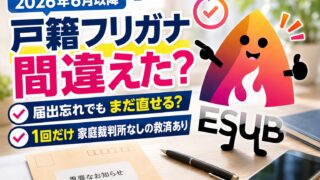 【2026年6月以降】戸籍フリガナの届出を忘れたらどうなる？1回だけ家庭裁判所なしで直せる救済ルールを解説