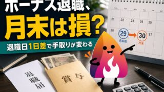 【2026年夏ボーナス】退職月の賞与は社会保険料で損する？月末退職・月中退職の手取り差を解説