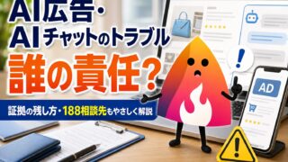 【2026年最新】AI広告・AIチャットの契約トラブルは誰の責任？相談先と証拠の残し方