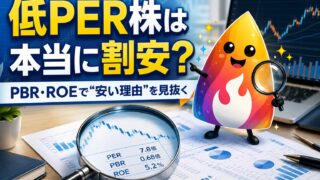 【つまずき救済】PERが低い株は買い？割安の罠をPBR・ROEで見抜く方法