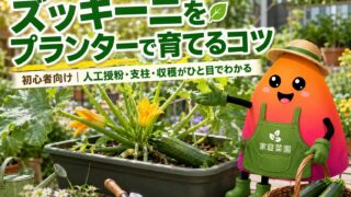 ズッキーニのプランター栽培｜初心者でも失敗しない育て方・人工授粉・収穫