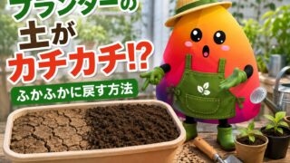 プランターの土がカチカチに固い時の直し方｜原因・応急処置・ふかふかに戻す手順