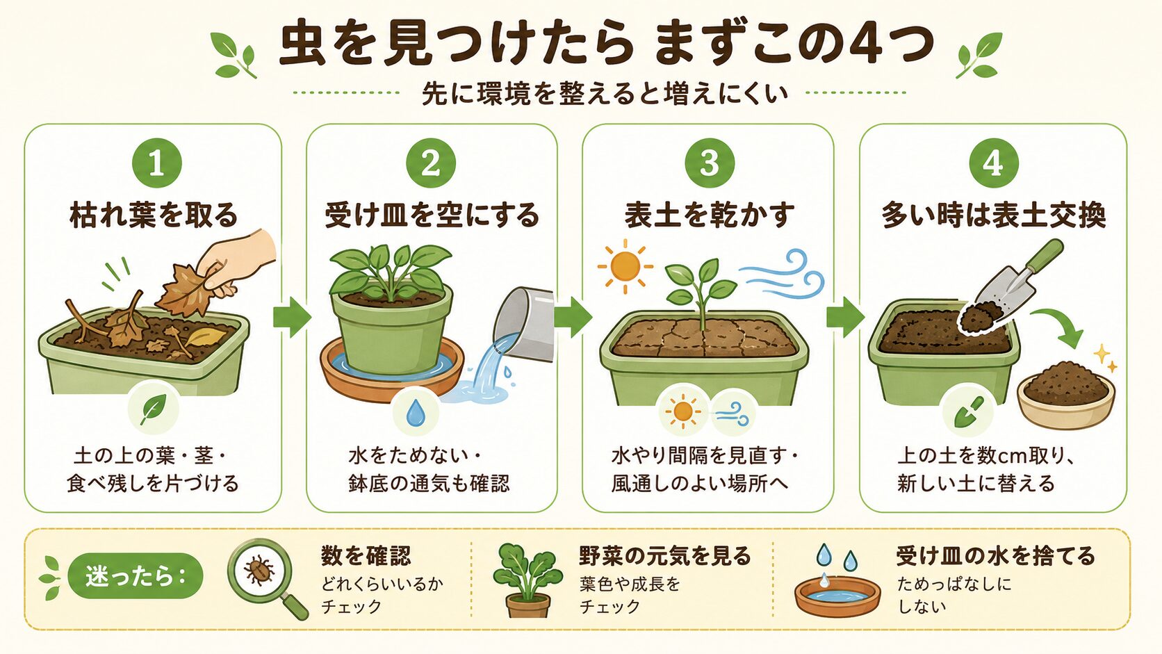 虫を見つけたときに初心者が今すぐできる4つの対策