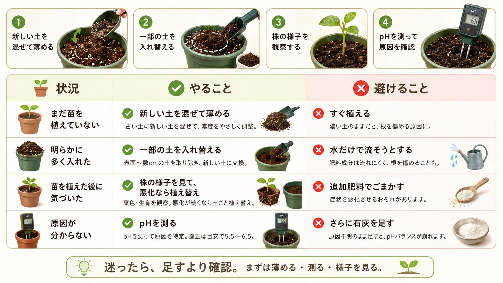 苦土石灰を入れすぎた時の対処法と避けること