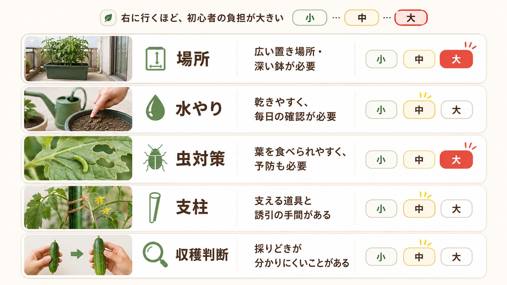 家庭菜園初心者がつまずく理由の図解