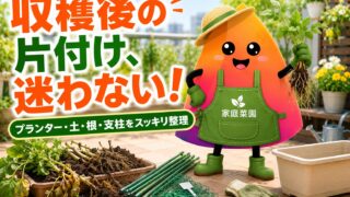 家庭菜園の片付け方｜収穫後のプランター・土・根・支柱を初心者向けに解説