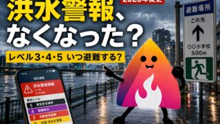【2026年5月29日変更】洪水警報は廃止？レベル3・4・5でいつ避難するか図解