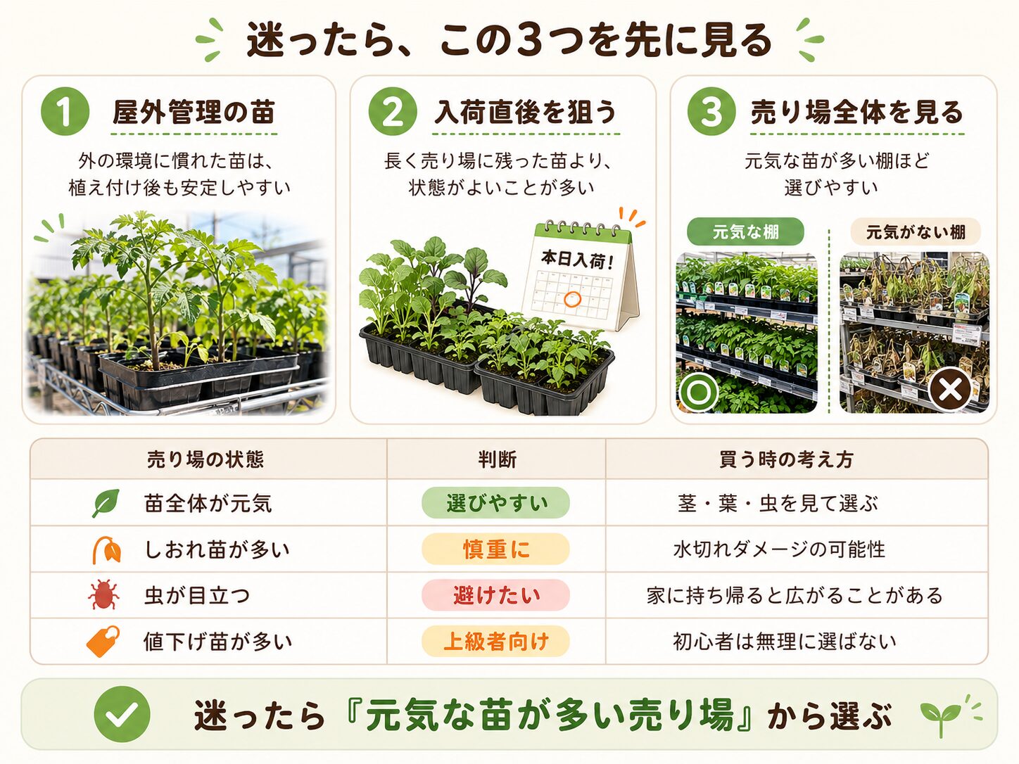 ホームセンターで迷った時の苗の選び方