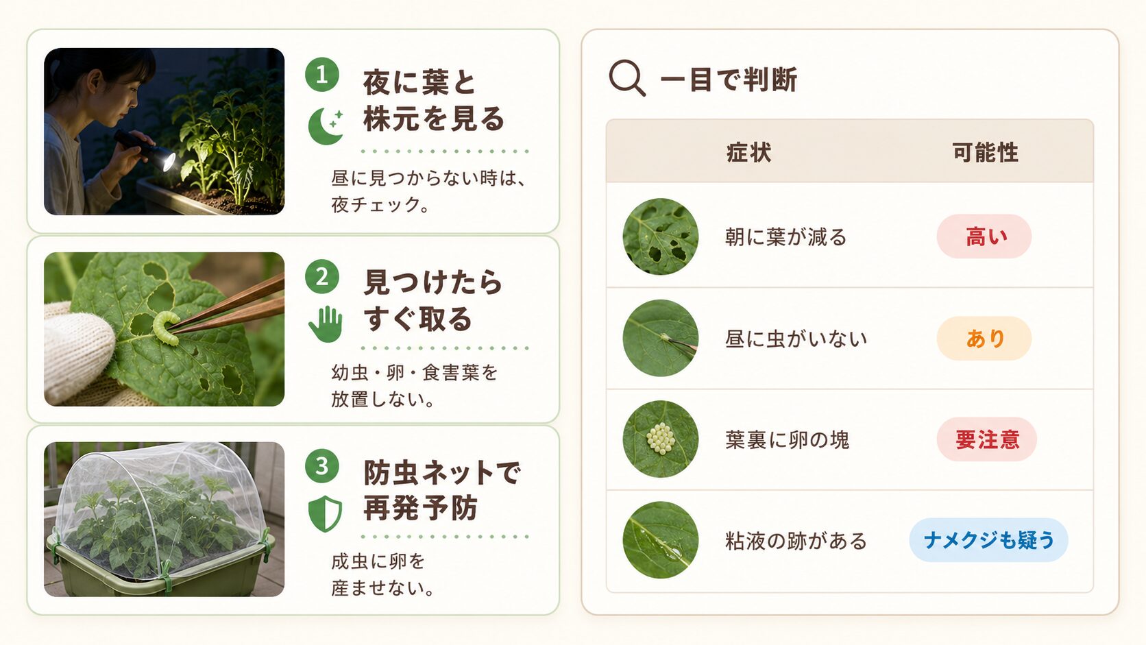 ヨトウムシ対策で最初にやる3つの行動
