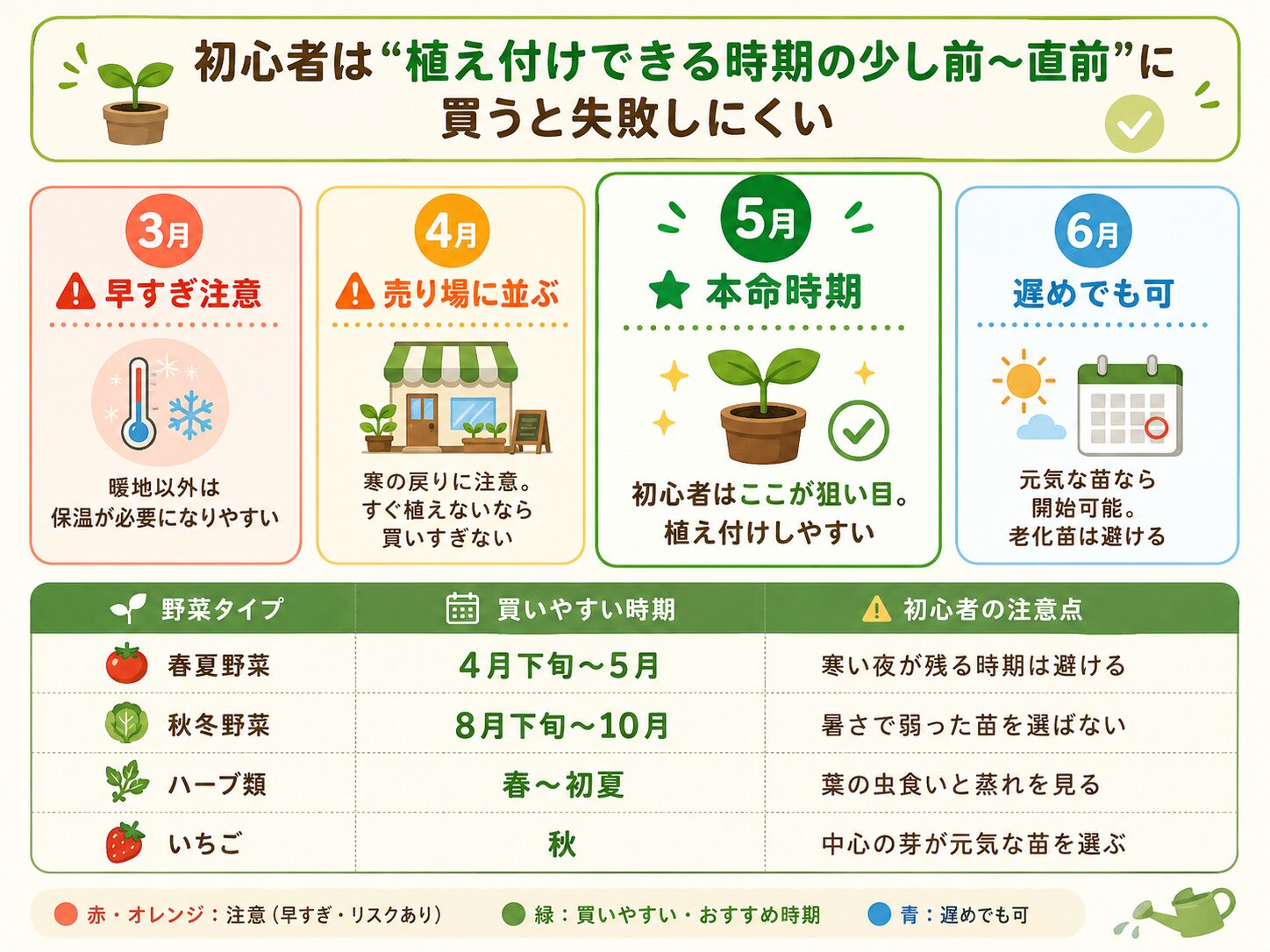 苗を買う時期の目安